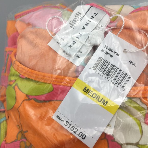 NEW TRINA TURK Playa De Flor Tunic Caftan Swimsuit CoverUp MEDIUM Resort Floral - Picture 3 of 6